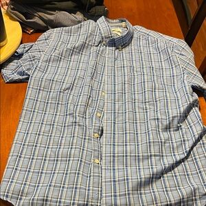 Van Heusen Light Blue Plaid Button Down Shirt